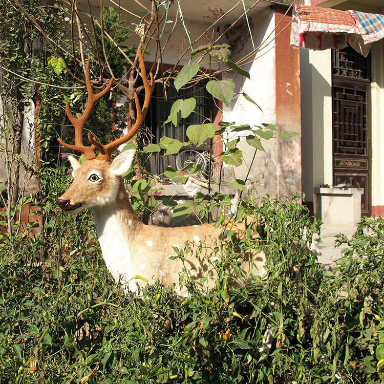 多場景使用仿真皮毛動物梅花鹿 影視城劇情需要仿真動物