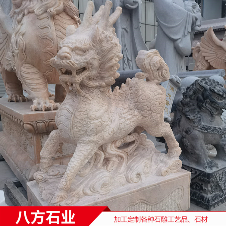 漢白玉大象 獅子 酒店景區門口石雕動物擺件